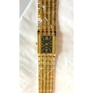 Croton Ladies Gold-tone rectangular watch